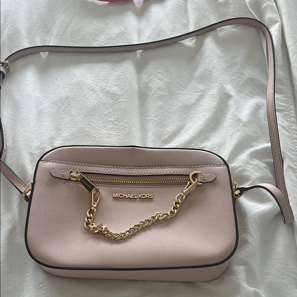 Michael Kors Pink Crossbody with Gold Accents
